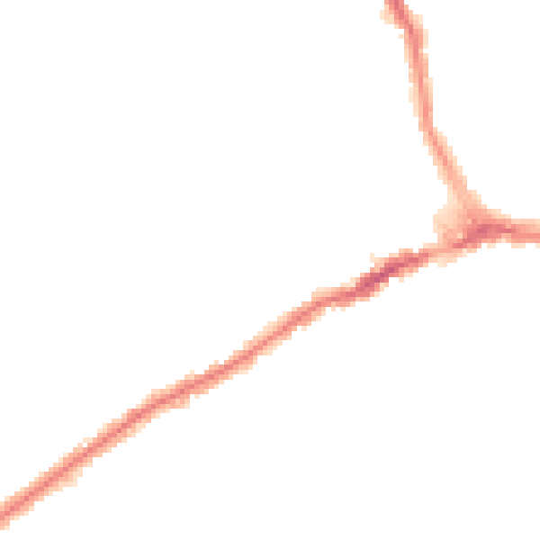Night-time road noise heatmap for CR7 7QA