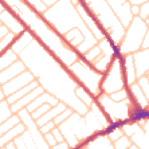 Daytime road noise heatmap for CR7 7RP
