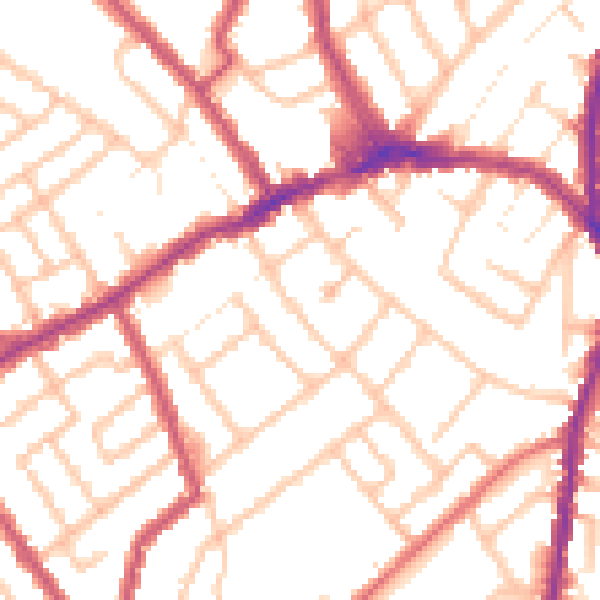 Daytime road noise heatmap for CR7 7RZ
