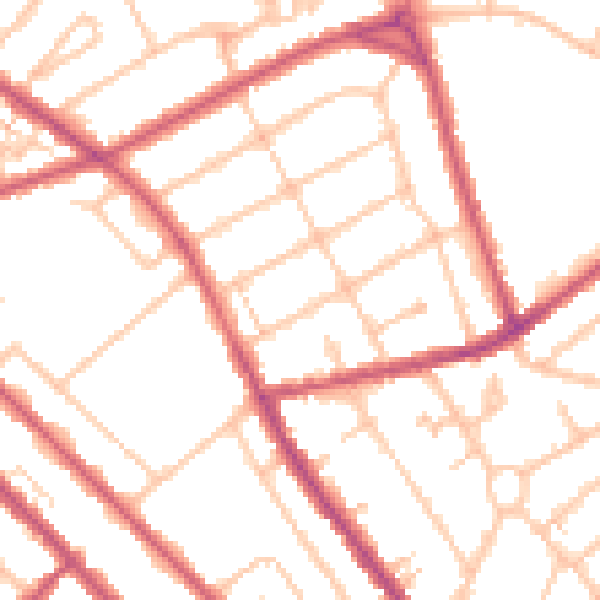 Daytime road noise heatmap for CR7 8DN