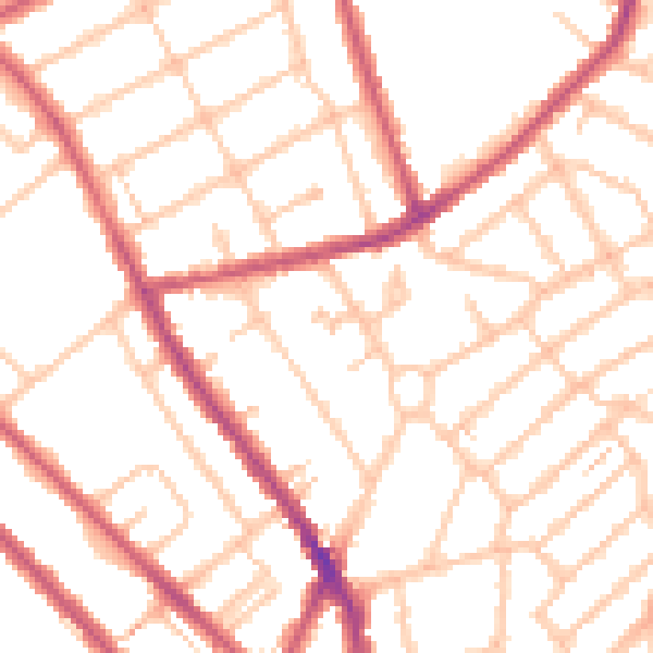 Daytime road noise heatmap for CR7 8FP