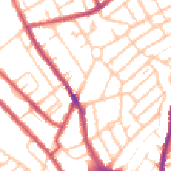 Daytime road noise heatmap for CR7 8JF