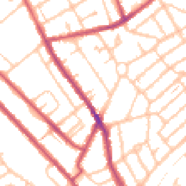 Daytime road noise heatmap for CR7 8LT