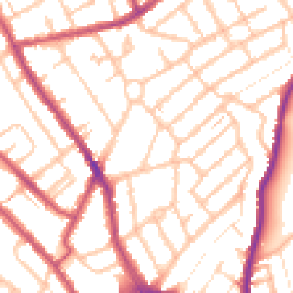 Daytime road noise heatmap for CR7 8NJ