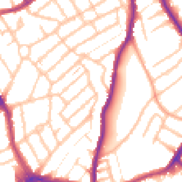 Daytime road noise heatmap for CR7 8QX