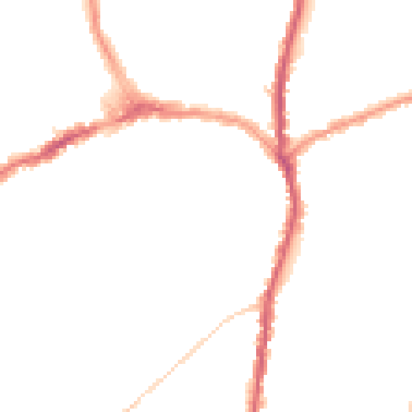 Night-time road noise heatmap for CR7 8RH