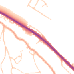 Daytime road noise heatmap for CR8 5AN