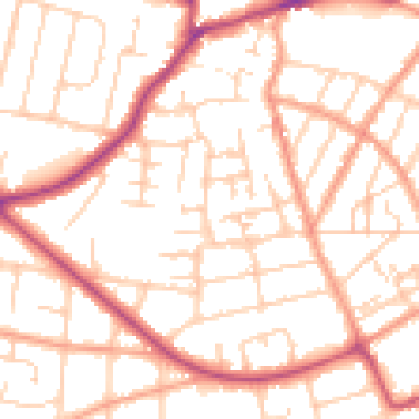 Daytime road noise heatmap for CT11 0AW