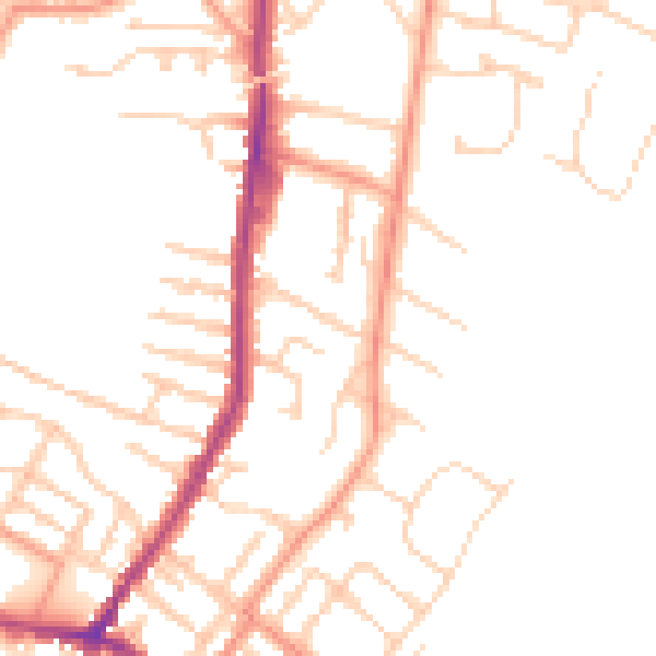 Daytime road noise heatmap for CT11 8AU