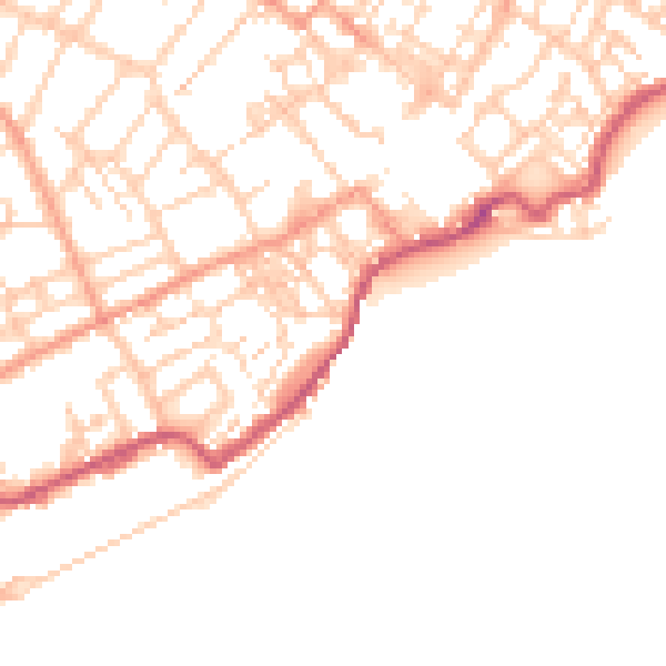 Daytime road noise heatmap for CT11 9JE