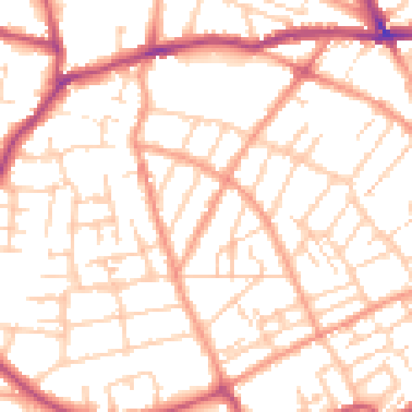 Daytime road noise heatmap for CT11 9QE