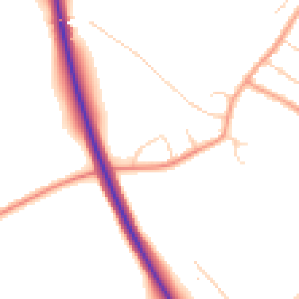 Daytime road noise heatmap for CT13 0AJ
