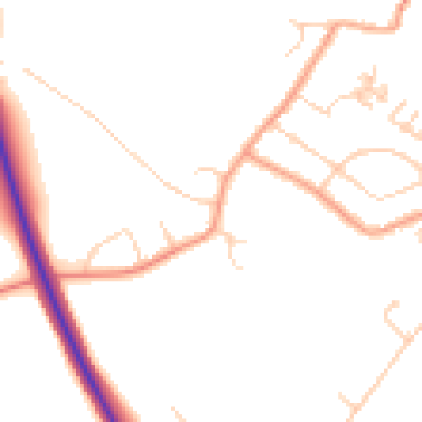 Daytime road noise heatmap for CT13 0BD
