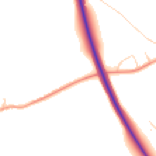 Daytime road noise heatmap for CT13 0GT