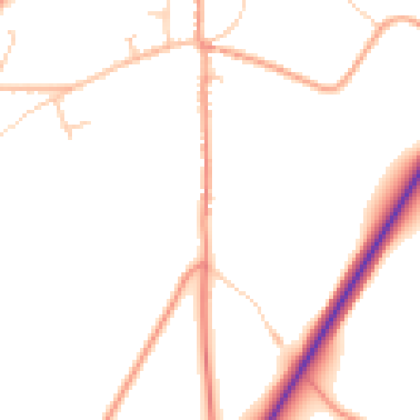 Daytime road noise heatmap for CT13 0JH