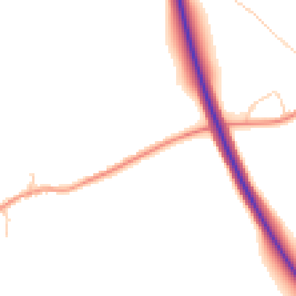 Daytime road noise heatmap for CT13 0LY