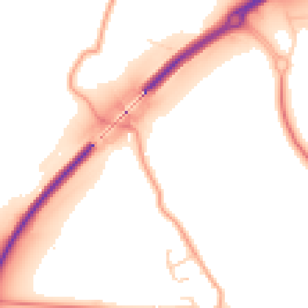 Daytime road noise heatmap for CT13 9JG