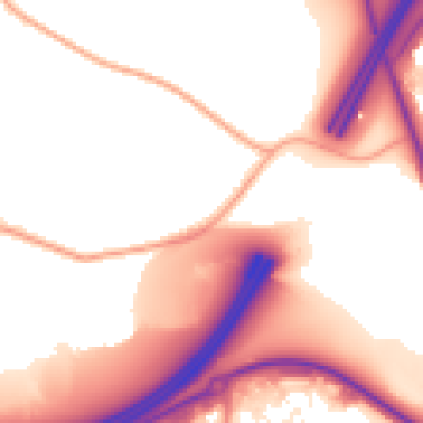 Daytime road noise heatmap for CT18 7AA