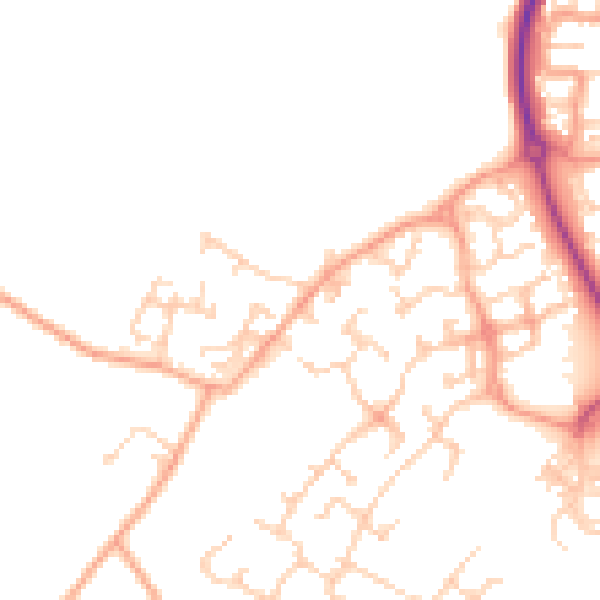 Daytime road noise heatmap for CT18 7AG