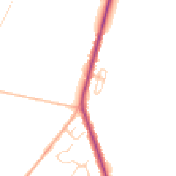 Daytime road noise heatmap for CT18 7BG
