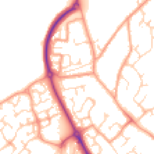 Daytime road noise heatmap for CT18 7BT