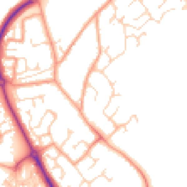 Daytime road noise heatmap for CT18 7BX