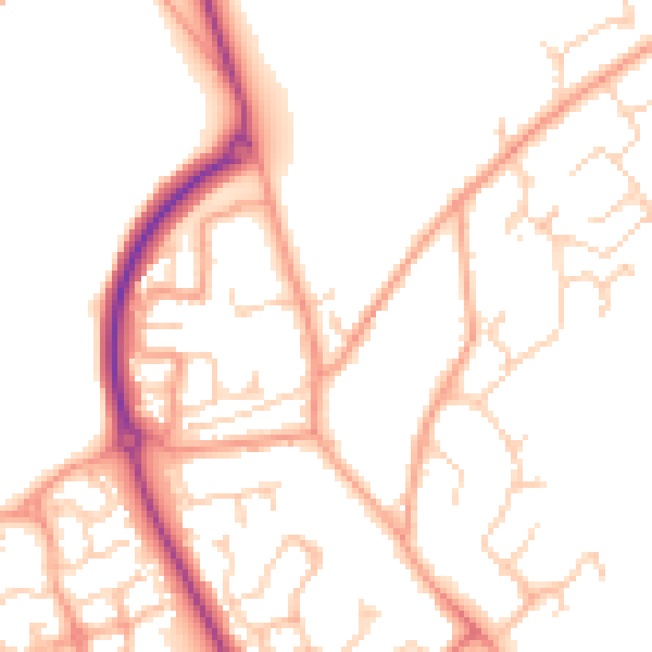 Daytime road noise heatmap for CT18 7DJ