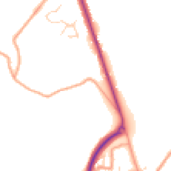 Daytime road noise heatmap for CT18 7DL