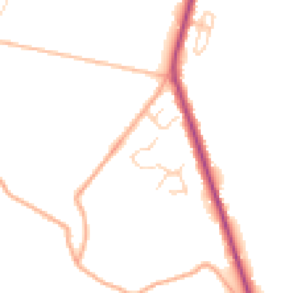 Daytime road noise heatmap for CT18 7DX