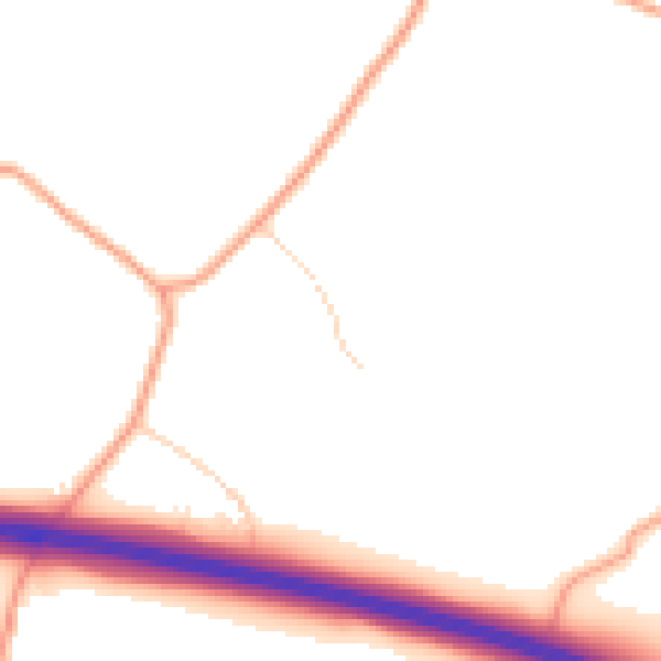 Daytime road noise heatmap for CT18 7EX