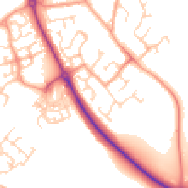 Daytime road noise heatmap for CT18 7FE