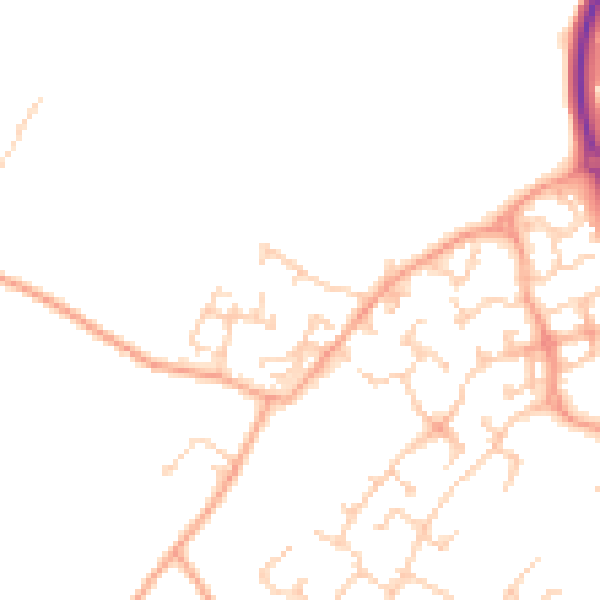 Daytime road noise heatmap for CT18 7FT