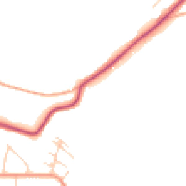 Daytime road noise heatmap for CT18 7GA