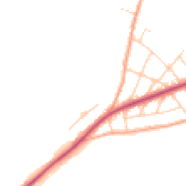 Daytime road noise heatmap for CT18 7HG