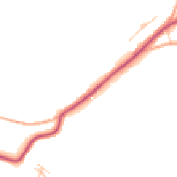 Daytime road noise heatmap for CT18 7JJ