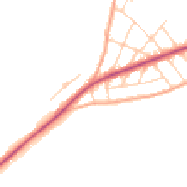 Daytime road noise heatmap for CT18 7JP