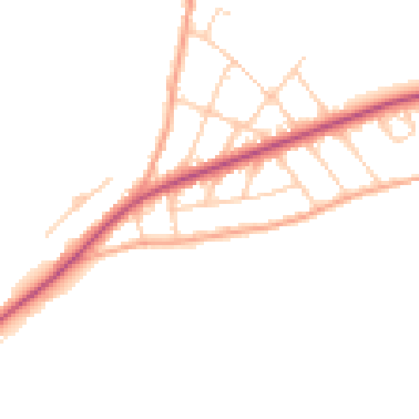 Daytime road noise heatmap for CT18 7JT