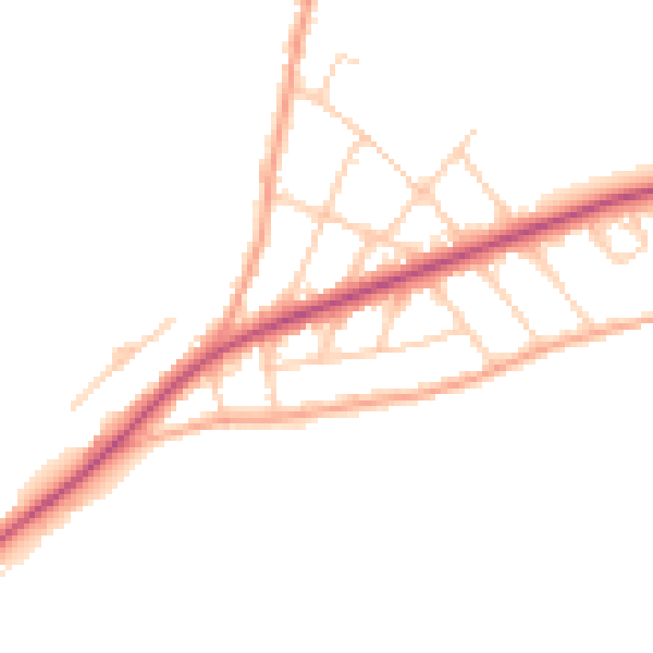 Daytime road noise heatmap for CT18 7JU