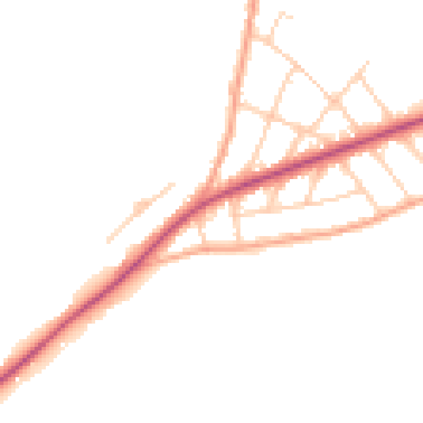 Daytime road noise heatmap for CT18 7JW