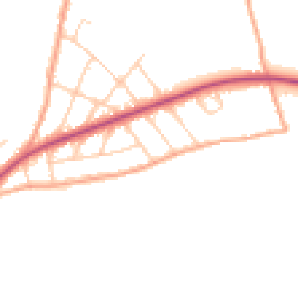 Daytime road noise heatmap for CT18 7LB