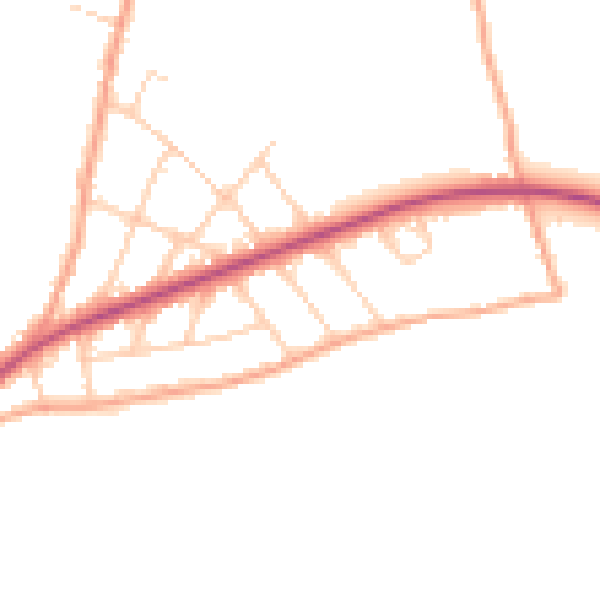 Daytime road noise heatmap for CT18 7LE