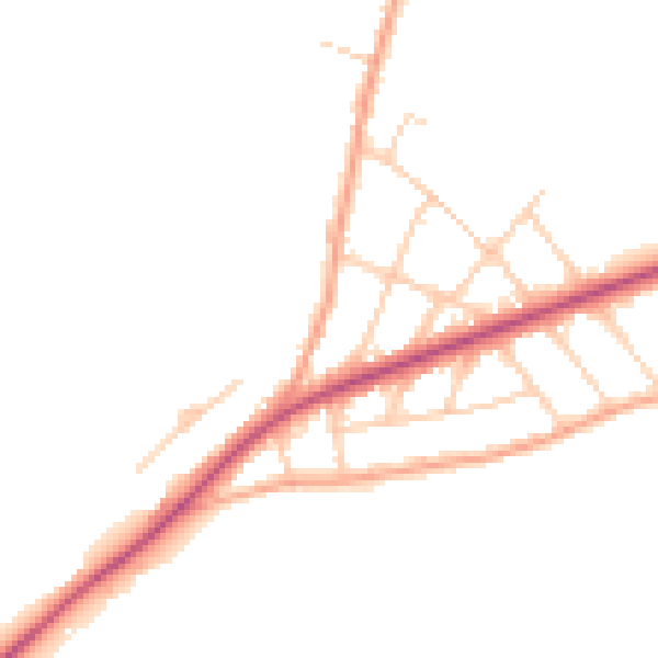 Daytime road noise heatmap for CT18 7LZ