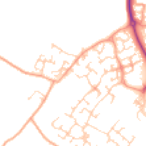 Daytime road noise heatmap for CT18 7QU