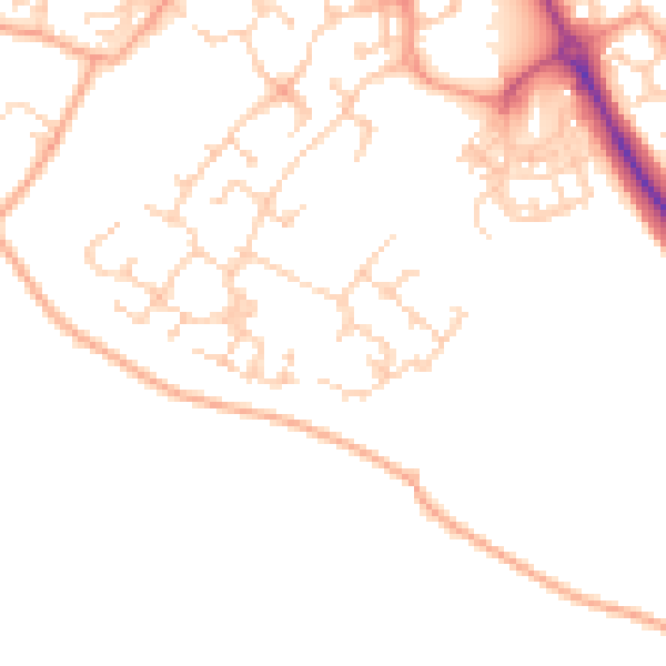 Daytime road noise heatmap for CT18 7RP