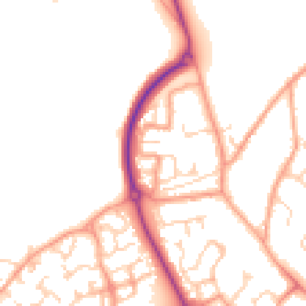 Daytime road noise heatmap for CT18 7TL