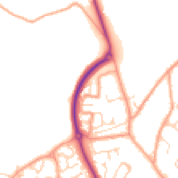 Daytime road noise heatmap for CT18 7TY