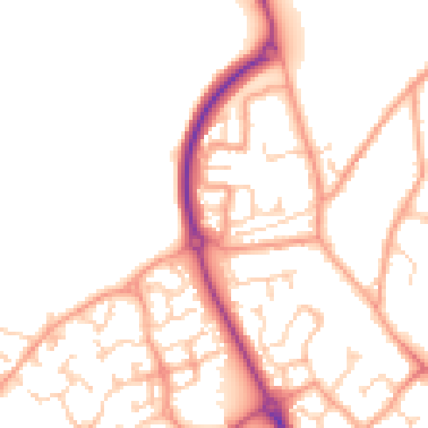 Daytime road noise heatmap for CT18 7TZ