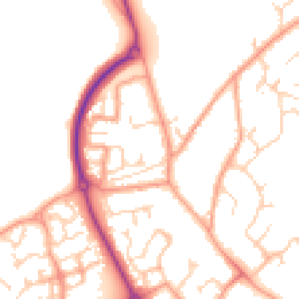Daytime road noise heatmap for CT18 7UD