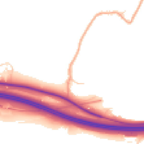 Daytime road noise heatmap for CT18 8AU