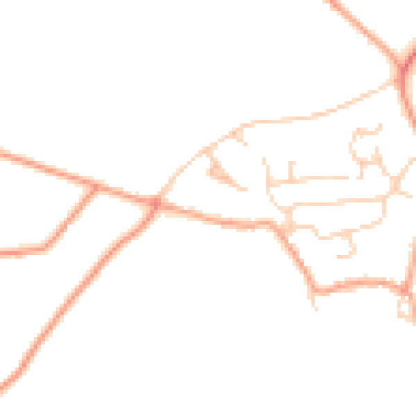 Daytime road noise heatmap for CT18 8ES